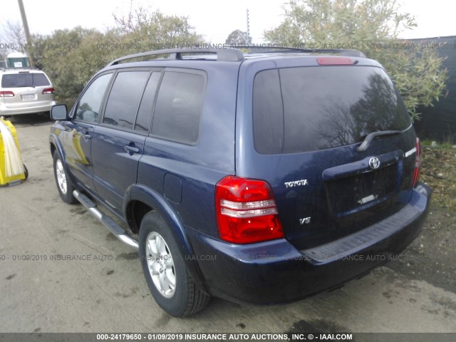 JTEGF21AX30092251 - 2003 TOYOTA HIGHLANDER LIMITED BLUE photo 3