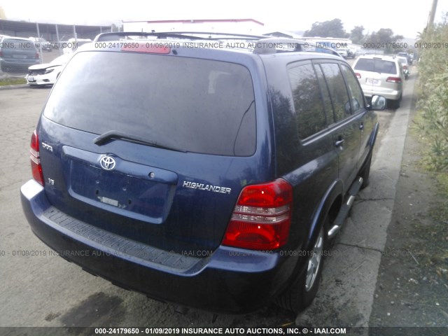 JTEGF21AX30092251 - 2003 TOYOTA HIGHLANDER LIMITED BLUE photo 4