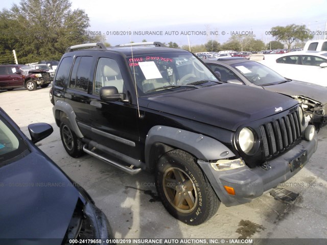 1J4GL38K35W536078 - 2005 JEEP LIBERTY RENEGADE BLACK photo 1