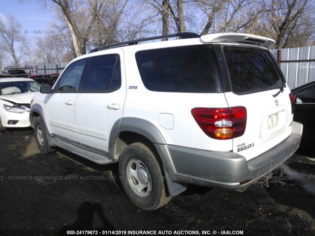 5TDZT34A71S030047 - 2001 TOYOTA SEQUOIA SR5 WHITE photo 3