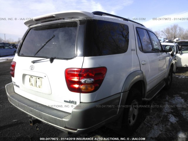 5TDZT34A71S030047 - 2001 TOYOTA SEQUOIA SR5 WHITE photo 4