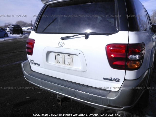 5TDZT34A71S030047 - 2001 TOYOTA SEQUOIA SR5 WHITE photo 6