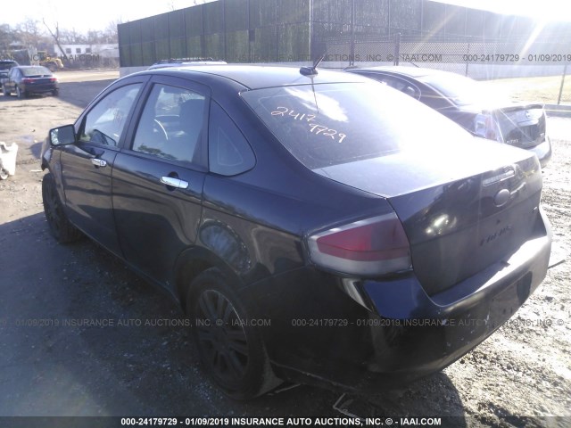 1FAHP35N68W149841 - 2008 FORD FOCUS SE/SEL/SES BLACK photo 3