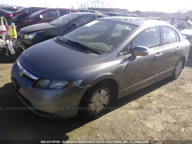 JHMFA362X8S007490 - 2008 HONDA CIVIC HYBRID GRAY photo 2