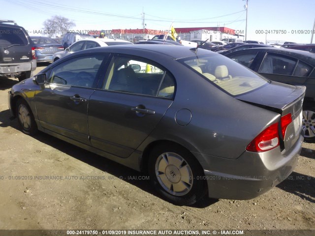 JHMFA362X8S007490 - 2008 HONDA CIVIC HYBRID GRAY photo 3