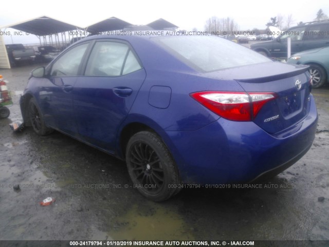 2T1BURHEXFC366550 - 2015 TOYOTA COROLLA L/LE/LE PLS/PRM/S/S PLS BLUE photo 3