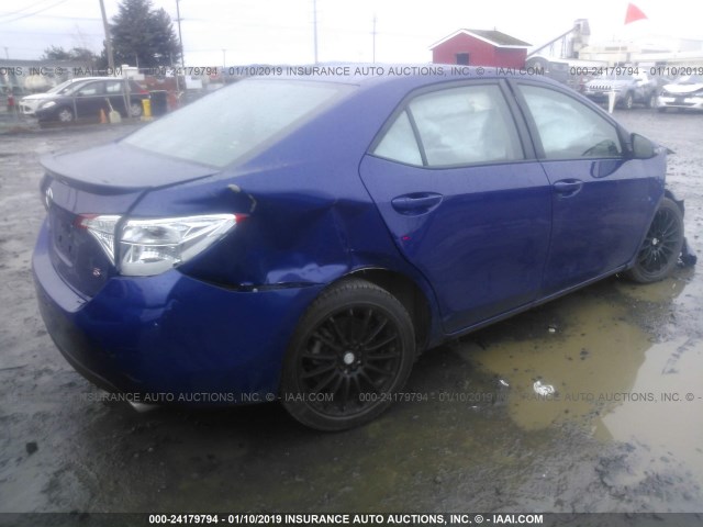 2T1BURHEXFC366550 - 2015 TOYOTA COROLLA L/LE/LE PLS/PRM/S/S PLS BLUE photo 4