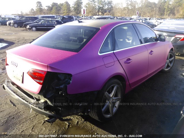 WAUMK78K89A073146 - 2009 AUDI A4 PRESTIGE PINK photo 4