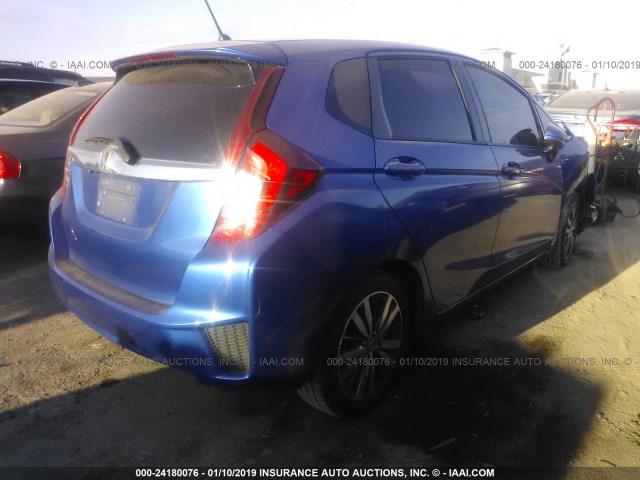 3HGGK5H87FM720726 - 2015 HONDA FIT EX/EXL BLUE photo 4