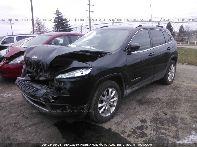 1C4PJMDS7EW311525 - 2014 JEEP CHEROKEE LIMITED BLACK photo 2