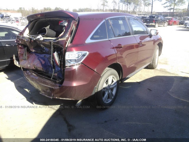 5J8TB3H32EL010706 - 2014 ACURA RDX MAROON photo 4