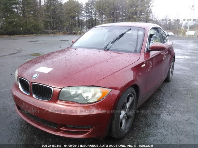 WBAUP73598VF08107 - 2008 BMW 128 I RED photo 2