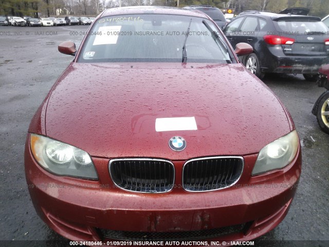 WBAUP73598VF08107 - 2008 BMW 128 I RED photo 6