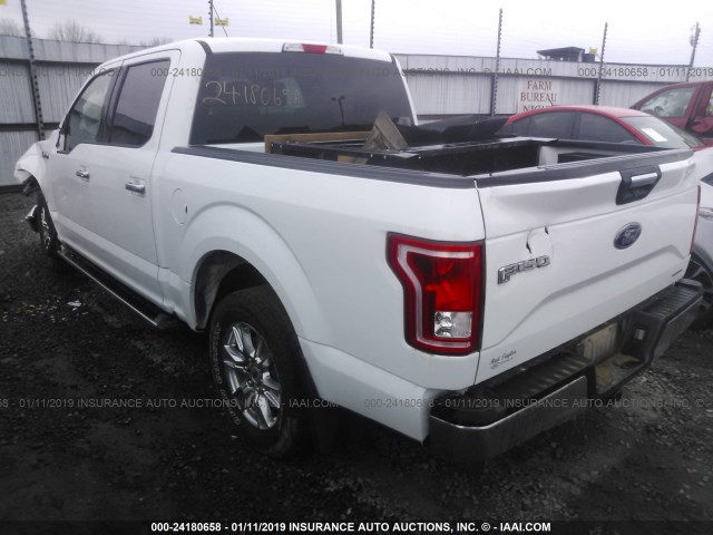 1FTEW1C89GFA08620 - 2016 FORD F150 SUPERCREW WHITE photo 3