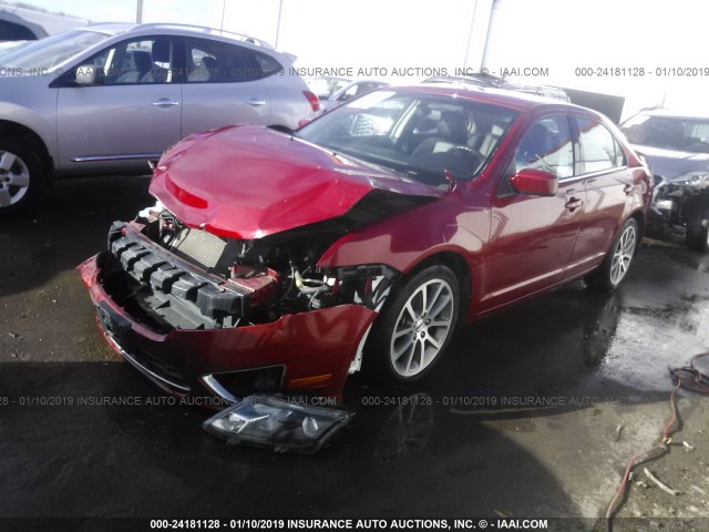 3FAHP0JG0AR170666 - 2010 FORD FUSION SEL RED photo 2