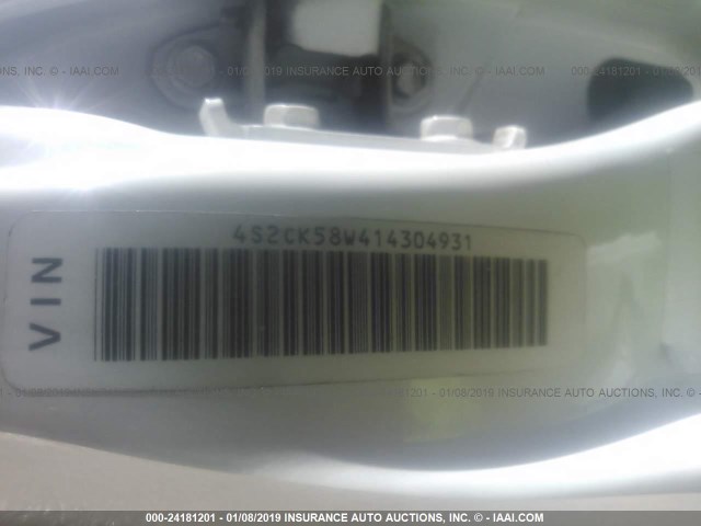 4S2CK58W414304931 - 2001 ISUZU RODEO S/LS/LSE WHITE photo 9