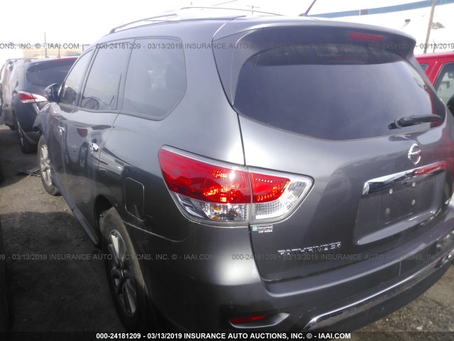 5N1AR2MM6FC691122 - 2015 NISSAN PATHFINDER S/SV/SL/PLATINUM GRAY photo 3