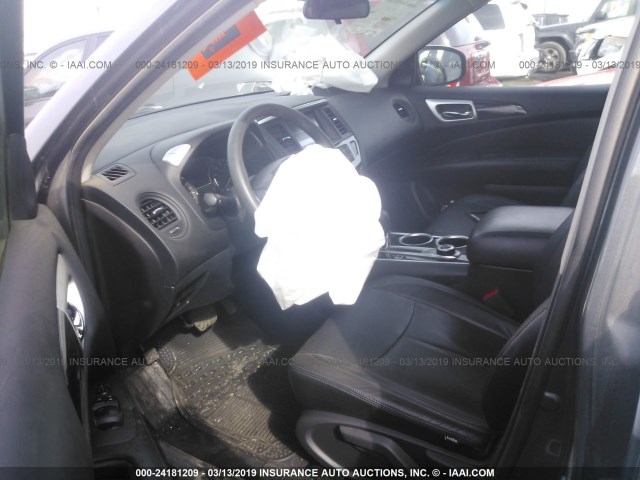 5N1AR2MM6FC691122 - 2015 NISSAN PATHFINDER S/SV/SL/PLATINUM GRAY photo 5