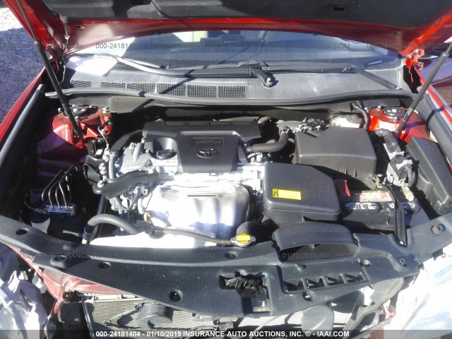 4T1BF1FK2CU632321 - 2012 TOYOTA CAMRY SE/LE/XLE 红色 照片 10