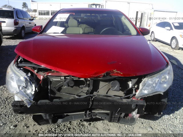 4T1BF1FK2CU632321 - 2012 TOYOTA CAMRY SE/LE/XLE 红色 照片 6