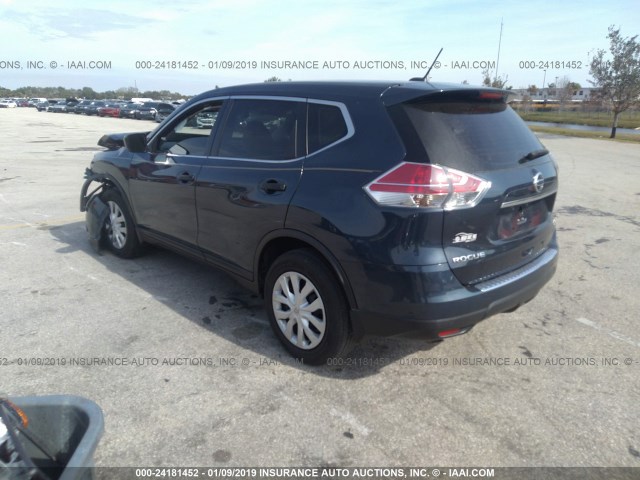 5N1AT2MT3GC856439 - 2016 NISSAN ROGUE S/SL/SV BLUE photo 3