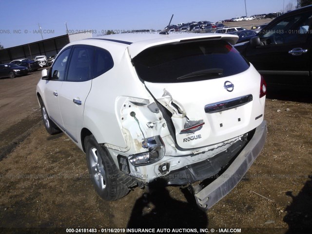 JN8AS5MT4DW032599 - 2013 NISSAN ROGUE S/SV WHITE photo 3