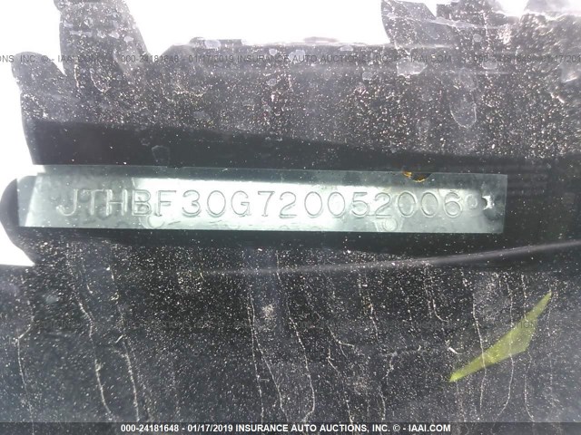 JTHBF30G720052006 - 2002 LEXUS ES 300 BLACK photo 9