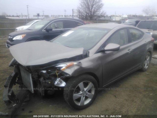 5NPDH4AE2DH351027 - 2013 HYUNDAI ELANTRA GLS/LIMITED BROWN photo 2