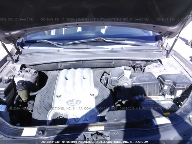 5NMSG13D37H057280 - 2007 HYUNDAI SANTA FE GLS GOLD photo 10