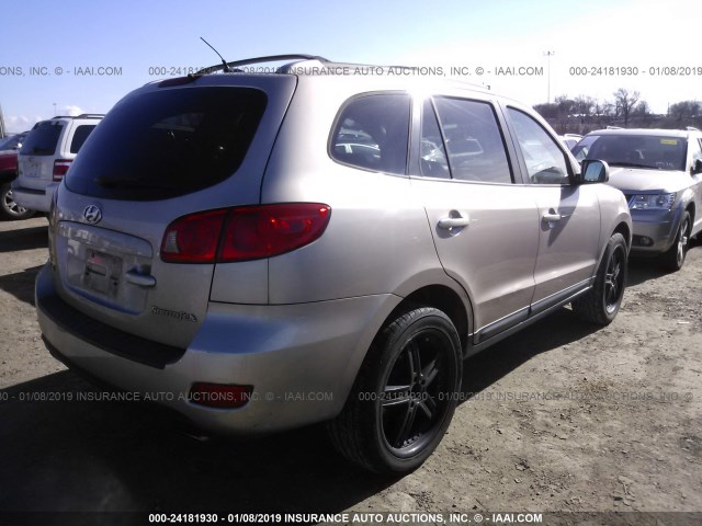 5NMSG13D37H057280 - 2007 HYUNDAI SANTA FE GLS GOLD photo 4