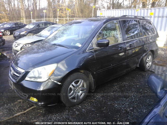 5FNRL38715B077910 - 2005 HONDA ODYSSEY EXL BLACK photo 2