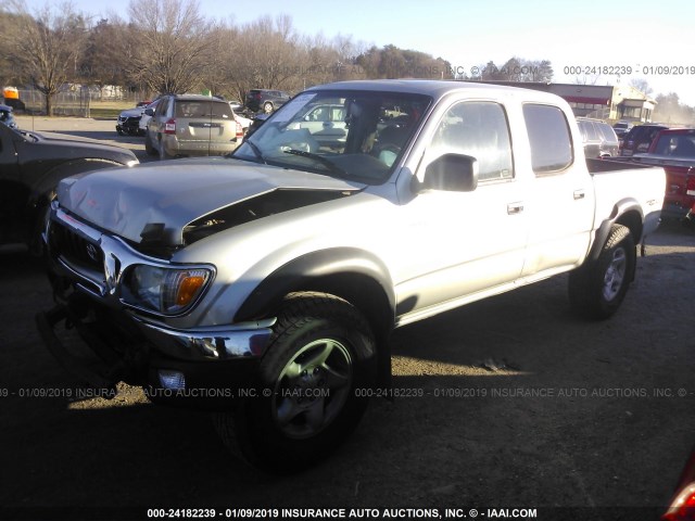 5TEHN72NX3Z221647 - 2003 TOYOTA TACOMA DOUBLE CAB 银色 照片 2