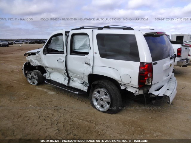 1GNSKBE06ER249355 - 2014 CHEVROLET TAHOE K1500 LT WHITE photo 3