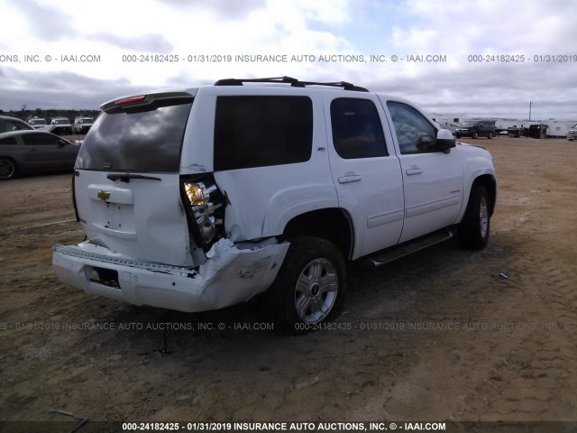 1GNSKBE06ER249355 - 2014 CHEVROLET TAHOE K1500 LT WHITE photo 4