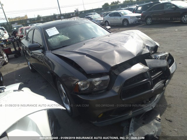 2C3CDXCT2DH702035 - 2013 DODGE CHARGER R/T GRAY photo 1