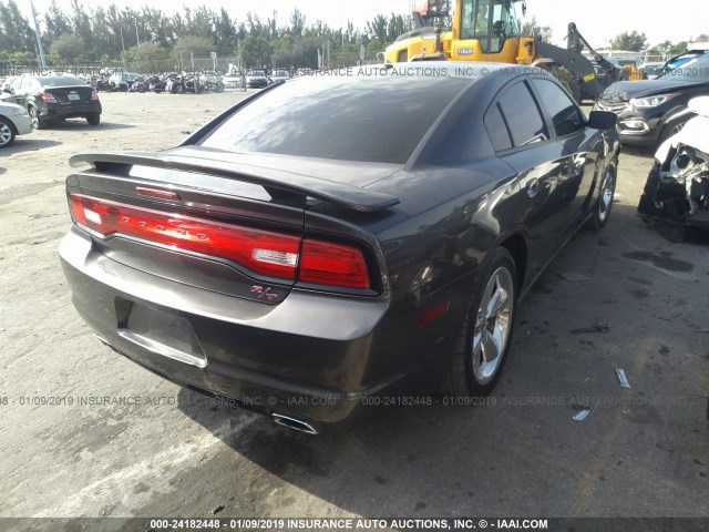 2C3CDXCT2DH702035 - 2013 DODGE CHARGER R/T GRAY photo 4