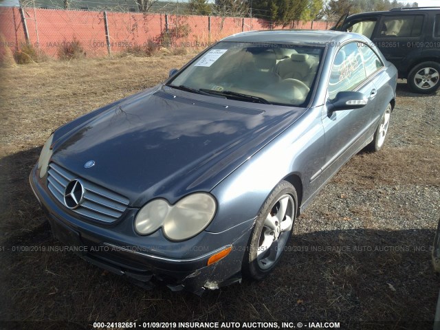 WDBTJ65J95F145295 - 2005 MERCEDES-BENZ CLK 320C BLUE photo 2