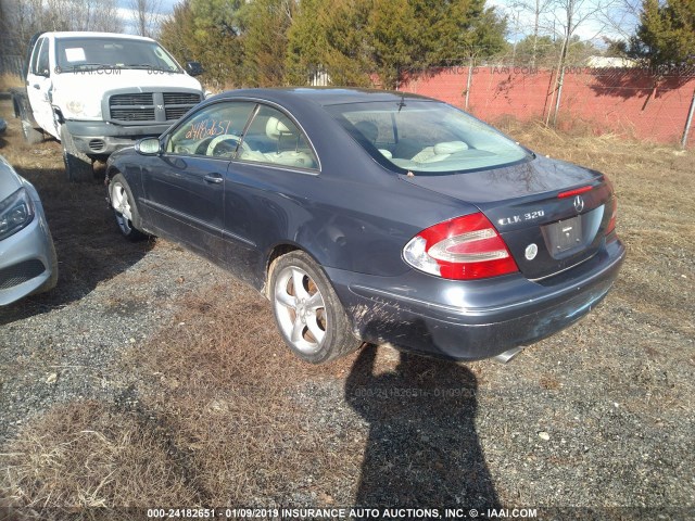 WDBTJ65J95F145295 - 2005 MERCEDES-BENZ CLK 320C BLUE photo 3