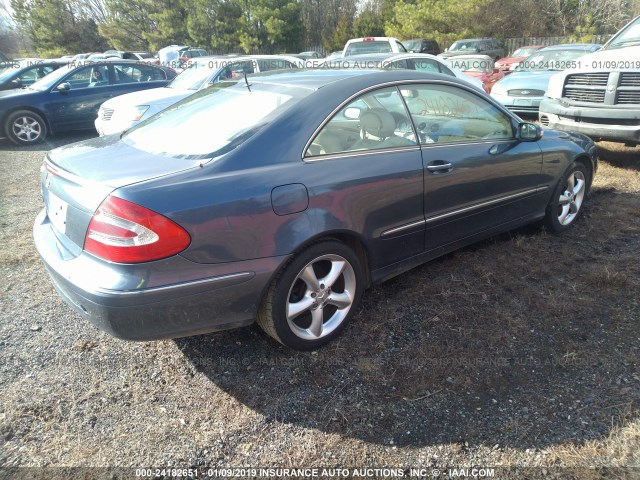 WDBTJ65J95F145295 - 2005 MERCEDES-BENZ CLK 320C BLUE photo 4