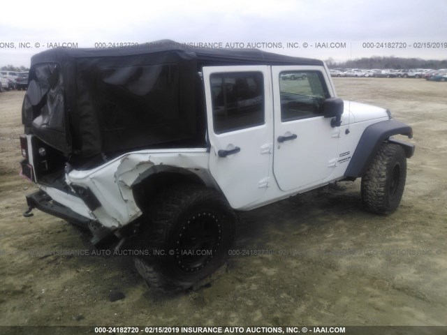 1C4BJWDG8FL762564 - 2015 JEEP WRANGLER UNLIMITE SPORT WHITE photo 4