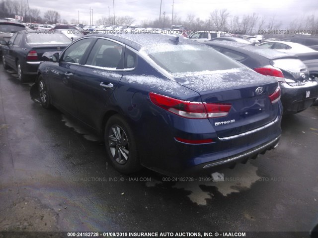 5XXGT4L35KG303750 - 2019 KIA OPTIMA LX/S Dark Blue photo 3