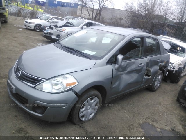 3N1BC1AP3BL372684 - 2011 NISSAN VERSA S/SL GRAY photo 2