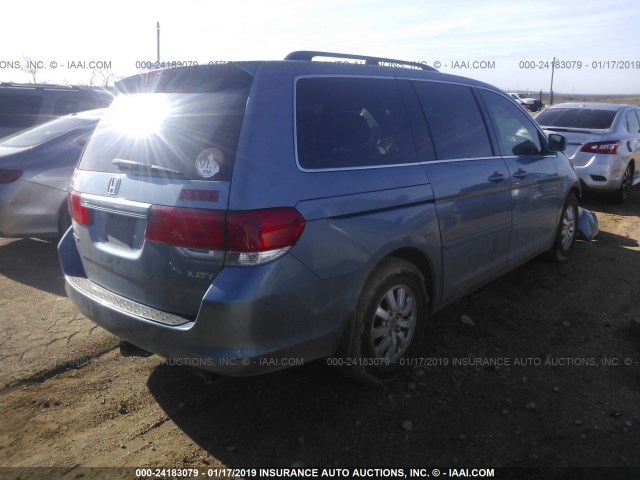 5FNRL3H71AB004224 - 2010 HONDA ODYSSEY EXL Light Blue photo 4