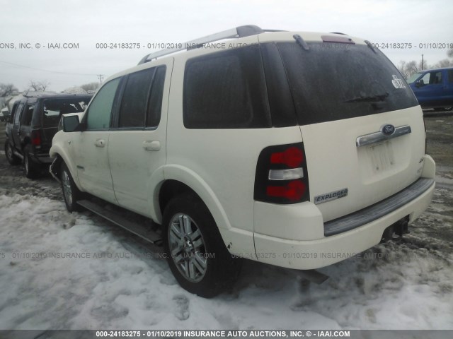 1FMEU75878UB01246 - 2008 FORD EXPLORER LIMITED WHITE photo 3