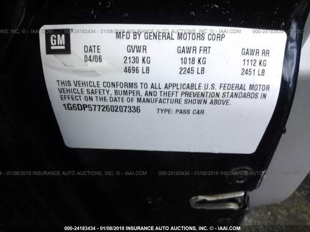 1G6DP577260207336 - 2006 CADILLAC CTS HI FEATURE V6 BLUE photo 9