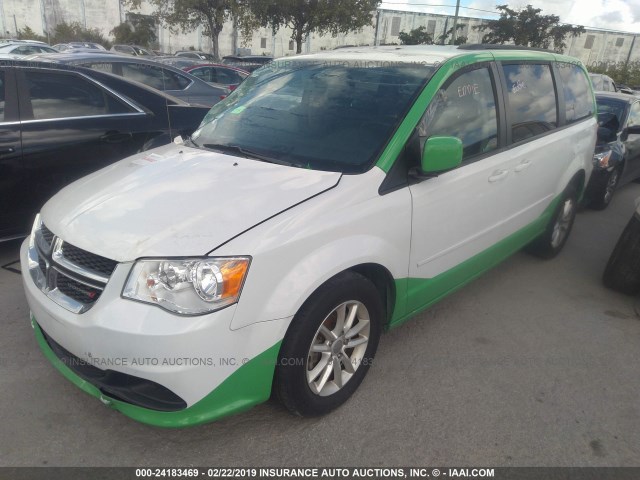 2C4RDGCG2GR340196 - 2016 DODGE GRAND CARAVAN SXT WHITE photo 2