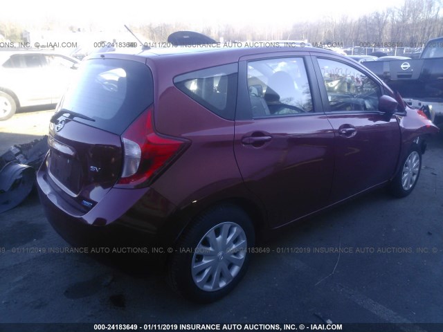 3N1CE2CP0FL426112 - 2015 NISSAN VERSA NOTE S/S PLUS/SV/SL/SR RED photo 4
