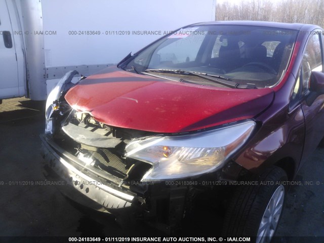 3N1CE2CP0FL426112 - 2015 NISSAN VERSA NOTE S/S PLUS/SV/SL/SR RED photo 6