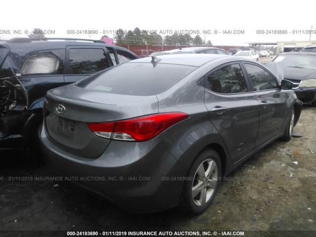 5NPDH4AE8DH282151 - 2013 HYUNDAI ELANTRA GLS/LIMITED GRAY photo 4