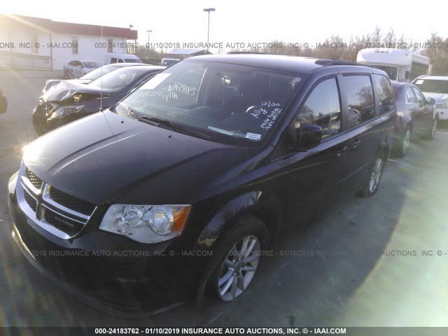 2C4RDGCG3GR242746 - 2016 DODGE GRAND CARAVAN SXT BLACK photo 2